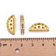 Golden Tone 3 Holes Brass Middle East Rhinestone Bridge Spacers X-RSB024NF-3-4