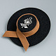 帽子はブローチを感じました  合金と  ウールコードと鉄ピン  ブラック  20mm X-JEWB-N0001-033-1