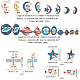 SUPERFINDINGS 48Pcs 12 Style Space Theme Alloy Enamel Pendants Gold Plated Enamel Astronaut Moon Star Celestial Charm Pendant for Necklace Bracelet Earring Jewelry Making PALLOY-FH0001-78-6