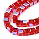 Electroplate Transparent Glass Beads Strands EGLA-N002-28-H01-3