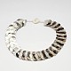 Natural Black Lip Shell and White Shell Beaded Necklaces NJEW-L096-15-1