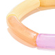 Bracelet extensible perlé tube incurvé acrylique BJEW-JB07980-02-4