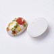 Printed Flower Picture Resin Cabochons GGLA-K001-13x18mm-3