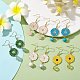 Boucles d'oreilles pendantes en émail en alliage de fleur de marguerite EJEW-JE05662-2
