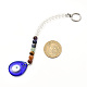Natural Mixed stone with Evil Eye Lampwork Pendant PALLOY-JF00999-01-3