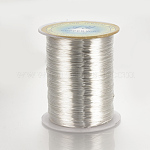 Round Copper Wire for Jewelry Making, Silver Color Plated, 18 Gauge, 1mm, about 295.27 Feet(90m)/roll