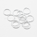 Anillos abiertos de plata de ley 925, corte de sierra redondo, plata, 10x1mm, 18 diámetro, diámetro interior: 8 mm