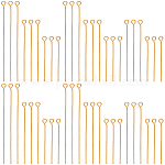600 шт. 3 стиля латунная булавка для глаз, без кадмия и без свинца, золотые, 21 датчик, 30~50x0.7 мм, отверстие : 2 мм, 200шт / стиль