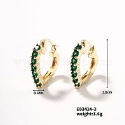 Серьги-кольца в форме сердца с бриллиантами XW0736-4