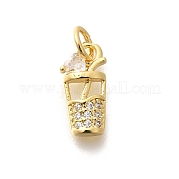 Латунные микропаве прозрачные подвески с фианитом KK-L225-009G-02