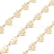 Brass Hollow Heart Link Chains CHC-M025-08G