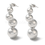Серьги-гвоздики из латуни с круглым шариком и стойкой EJEW-Q786-04P