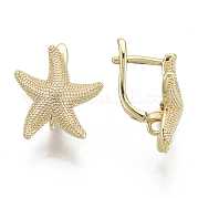 Латунные серьги-кольца с застежкой сзади KK-S348-508-NF