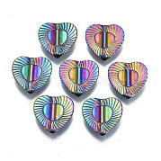 Rack Plating Rainbow Color Alloy Beads PALLOY-S180-356
