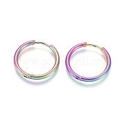 Серьги-кольца Huggie Hoop из нержавеющей стали 304 с ионным покрытием (IP) EJEW-F111A-20mm-Y