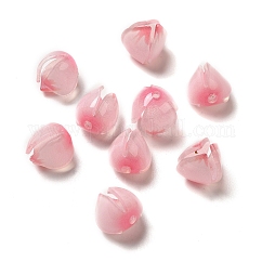 Perline acriliche a forma di loto di simulazione, per la creazione di gioielli fai da te, perla rosa, 10~11x11~12mm, Foro: 1~1.4 mm
