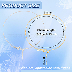 10 шт. 2 цвета латунные цепочки-слайдеры для изготовления браслета KK-BC0013-29