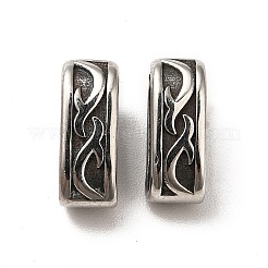 変色しない304ステンレススチール製スナップオンベイル  花柄  ステンレス鋼色  10.5x6.5x4mm  穴：9x4.5mm&nbsp;STAS-I696-04P