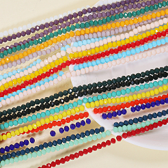 21 нитка 21 цвета непрозрачные однотонные стеклянные бусины нити&nbsp;EGLA-GO0001-03