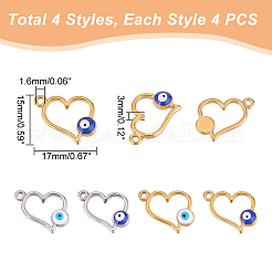 16 шт. 4 подвески из нержавеющей стали 304 с эмалью&nbsp;STAS-DC0010-35