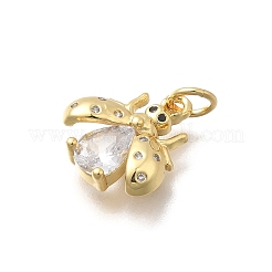 Pendentifs avec zircon cubiques à micro-pavés en laiton&nbsp;KK-D431-074A-01
