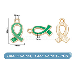 96шт 8 цвета сплава эмалевые подвески&nbsp;ENAM-HY0003-04