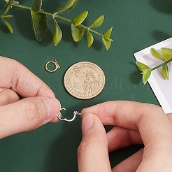 スターリングシルバーのツイスタークラスプ925個  ポリエステル製のメガネ拭き付き  リング  ミックスカラー  9x8x2mm  内径：6mm&nbsp;FIND-NB0007-47