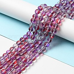 Гальванические нити из синтетических бусин из лунного камня G-F142-A02-M