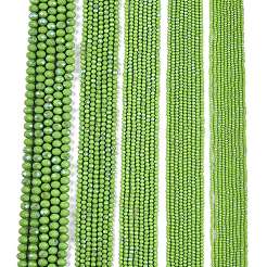 Гальванизировать непрозрачные сплошной цвет стеклянные бусы пряди&nbsp;EGLA-A044-P3mm-L30