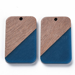 Pendentifs en résine opaque et bois de noyer&nbsp;RESI-T035-38D