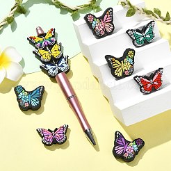 10 pièce 10 styles de perles en silicone écologiques de qualité alimentaire en forme de papillon avec fleur&nbsp;SIL-CJ0002-99