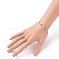 Латунные браслеты с подвесками вортекс&nbsp;BJEW-JB05696