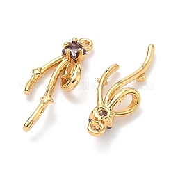 Pendentifs avec zircon cubiques à micro-pavés en laiton&nbsp;KK-A281-21G-03