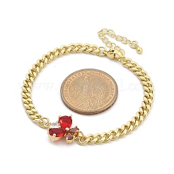 Латунь микро проложить кубического циркония браслеты ссылку&nbsp;LS-BJEW-Z082-01G-01