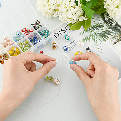 Handmade стеклянные бусины Lampwork фольги&nbsp;FOIL-OC0001-02