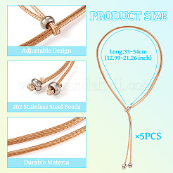 Изготовление ожерелья-слайдера из вощеного полиэфирного шнура&nbsp;NJEW-TAC0018-03