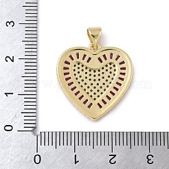 Pendentifs avec zircon cubiques à micro-pavés en laiton&nbsp;KK-H079-06G-04