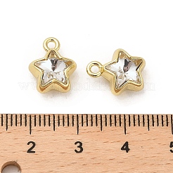合金ラインストーンペンダント  スター  ゴールドカラー  12x10x7mm  穴：1.5mm&nbsp;PALLOY-R145-22G
