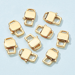 真鍮カニカン  長方形  18KGP本金メッキ  12x8x3mm  穴：3x1mm  内径：4x3mm  10個/箱&nbsp;KK-BC0004-71