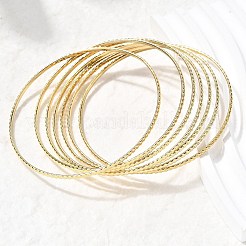 7 шт. браслетов из нержавеющей стали 201 для женщин&nbsp;BJEW-Z151-04G-01