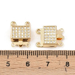Fermoirs en laiton micro pavé de zircone cubique transparente&nbsp;KK-L255-02G-02
