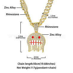 Подвеска-призрак из цинкового сплава с кристаллами и стразами&nbsp;FS-WG94CB1-01