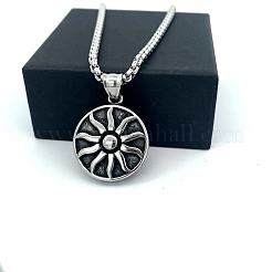Винтажный кулон в виде подсолнуха из нержавеющей стали 304 для женщин и мужчин.&nbsp;PF9276