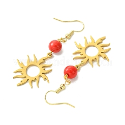 Серьга-подвеска из нержавеющей стали 201 с акрилом EJEW-JE05929