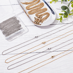 20 шт. 2 стиля 304 нержавеющая сталь тросовые цепочки ожерелья комплект для мужчин и женщин NJEW-NB0001-04