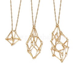 3 шт. 3 стиля 304 нержавеющая сталь кубовидная цепочка макраме мешочек пустой держатель для камня изготовление ожерелья&nbsp;NJEW-JN05198