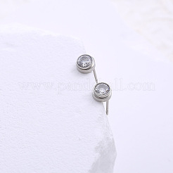 Минималистичные плоские круглые серьги-гвоздики из нержавеющей стали XU2913