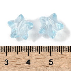 透明なアクリルビーズ  スター  淡いターコイズ  11.5x10mm  穴：2mm&nbsp;TACR-U008-04C