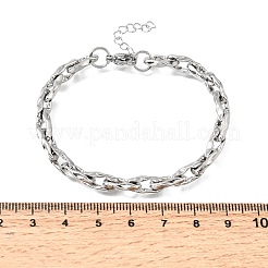 Bracciali a catena a maglie ovali intrecciate in acciaio inossidabile 304 da 5.5 mm per uomo e donna&nbsp;SA-CBAB767-17C-P