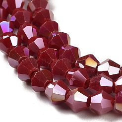 Brins de perles de verre galvanisées de couleur unie opaque&nbsp;LS-EGLA-A039-P4mm-B01